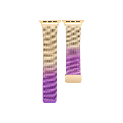 Milan Fold Buckle Metal Watch Band For Apple Watch Series 8&7 41mm / SE 2&6&SE&5&4 40mm / 3&2&1 38mm (Gradient Purple) - Watch Bands by PMC Jewellery | Online Shopping South Africa | PMC Jewellery