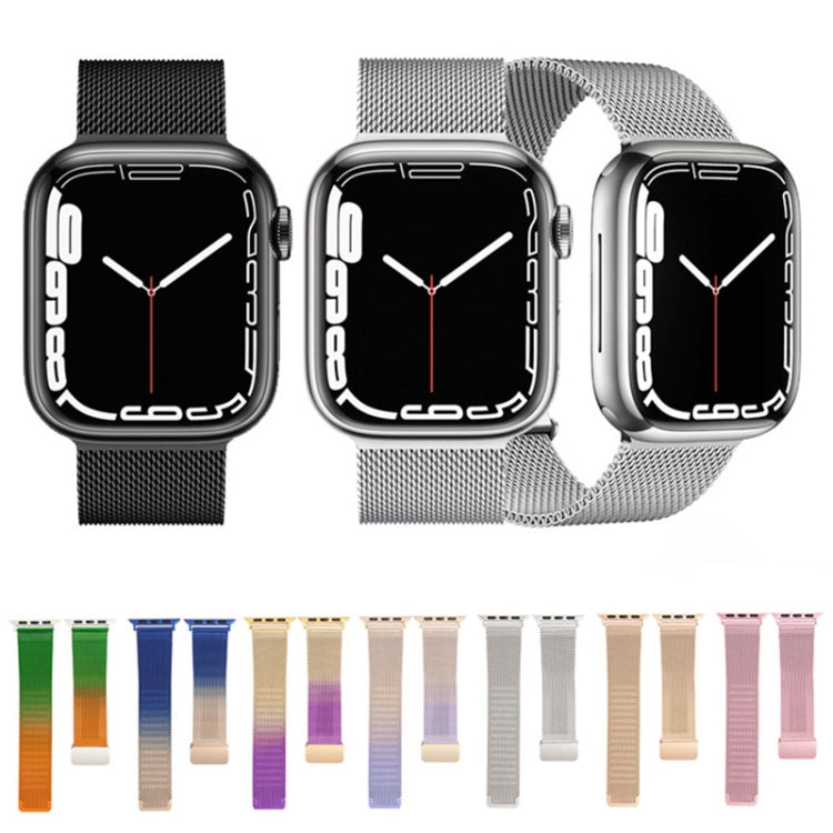 Milan Fold Buckle Metal Watch Band For Apple Watch Series 8&7 41mm / SE 2&6&SE&5&4 40mm / 3&2&1 38mm (Light Purple) - Watch Bands by PMC Jewellery | Online Shopping South Africa | PMC Jewellery