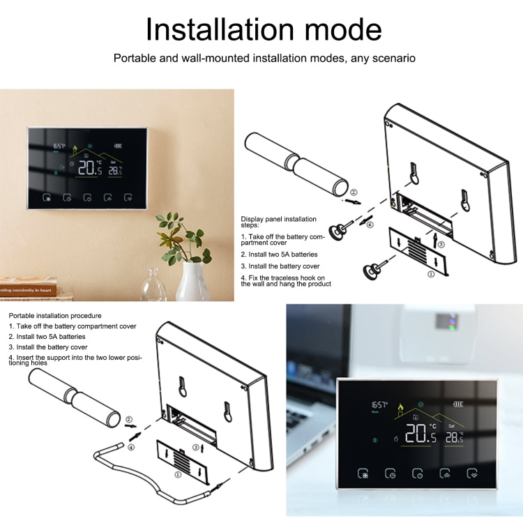 BHT-8000RF-VA- GACW Wireless Smart LED Screen Thermostat With WiFi, Specification:Water / Boiler Heating - Thermostat & Thermometer by PMC Jewellery | Online Shopping South Africa | PMC Jewellery