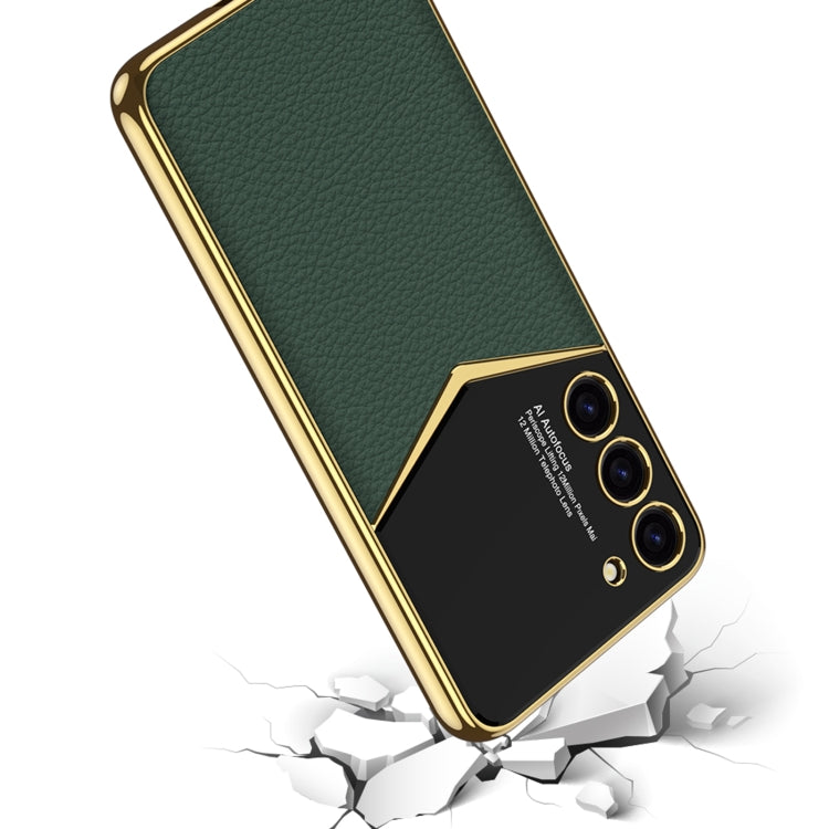 For Samsung Galaxy S23 Ultra 5G GKK Plating Soft TPU + Leather Full Coverage Phone Case without Pen(Green) - Galaxy S23 Ultra 5G Cases by GKK | Online Shopping South Africa | PMC Jewellery