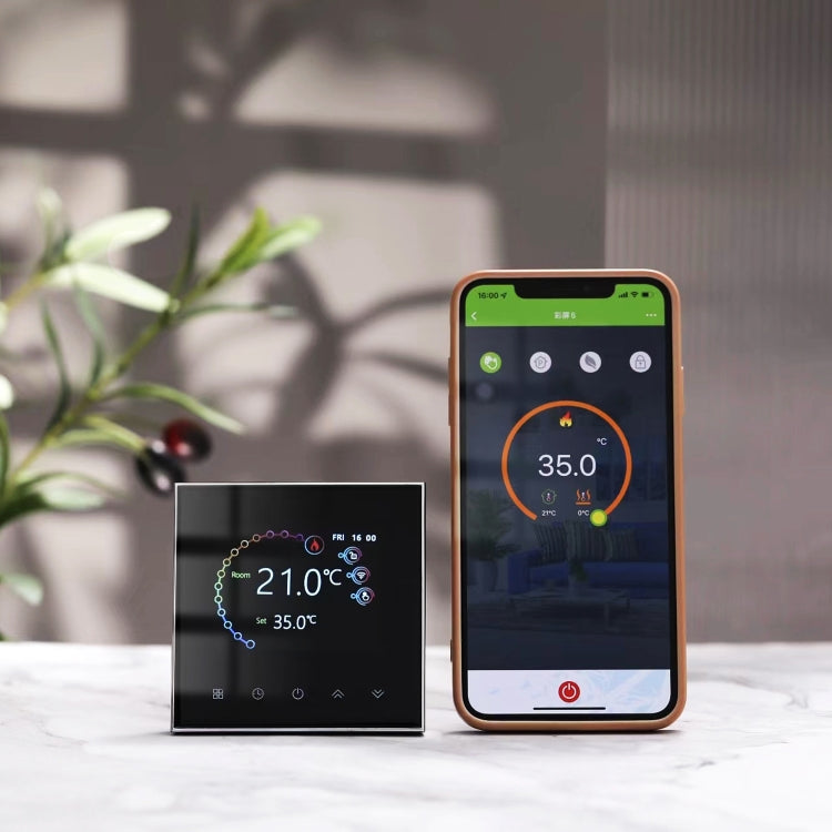 BHT-2002GCLM 220V Smart Home Heating Thermostat Boiler Heating WiFi Thermostat(Black) - Thermostat & Thermometer by PMC TechLife | Online Shopping South Africa | PMC TechLife
