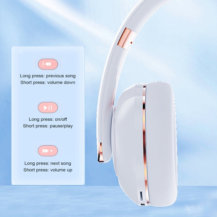 KE22 Folded Noise Reduction Wireless Bluetooth Headphones(White) - Headset & Headphone by PMC TechLife | Online Shopping South Africa | PMC TechLife