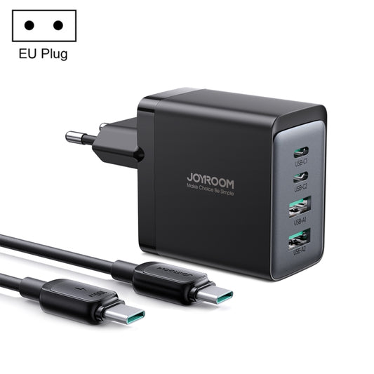 JOYROOM TCG02 Gallium Nitride 67W Dual USB+Dual USB-C/Type-C Multi-Port Charger Set, Specification:EU Plug(Black) - USB Charger by JOYROOM | Online Shopping South Africa | PMC Jewellery