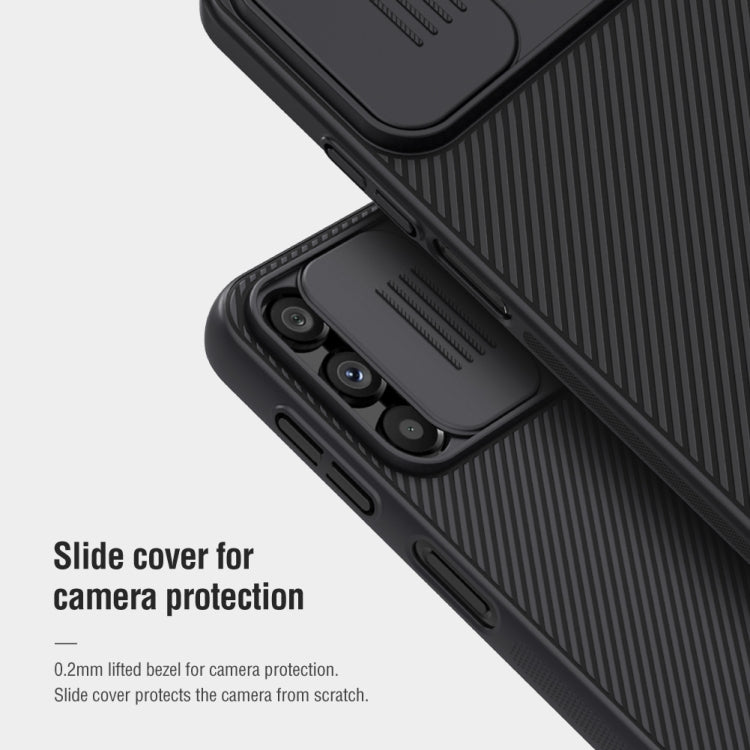 For Samsung Galaxy A14 4G NILLKIN Black Mirror Series Camshield PC Phone Case(Blue) - Galaxy Phone Cases by NILLKIN | Online Shopping South Africa | PMC TechLife | Buy Now Pay Later Mobicred