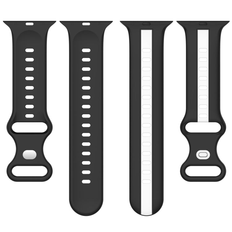 Nail Buckle Two-color Watch Band For Apple Watch Ultra 49mm / Series 8&7 45mm / SE 2&6&SE&5&4 44mm / 3&2&1 42mm(Khaki White) - Smart Wear by PMC TechLife | Online Shopping South Africa | PMC TechLife