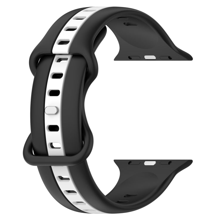 Nail Buckle Two-color Watch Band For Apple Watch Series 8&7 41mm / SE 2&6&SE&5&4 40mm / 3&2&1 38mm(Black White) -  by PMC TechLife | Online Shopping South Africa | PMC TechLife