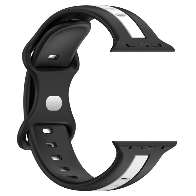 Nail Buckle Two-color Watch Band For Apple Watch Series 8&7 41mm / SE 2&6&SE&5&4 40mm / 3&2&1 38mm(Black White) -  by PMC TechLife | Online Shopping South Africa | PMC TechLife
