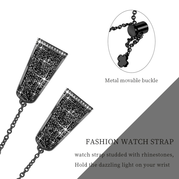 For Garmin Venu / Venu 2 Plus / Venu Sq / Sq2 20mm Diamond Chain Mental Watch Band(Black) -  by PMC TechLife | Online Shopping South Africa | PMC TechLife
