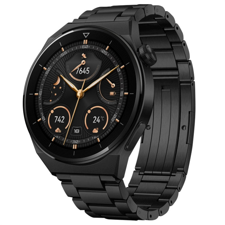 For Huawei Watch Buds / GT3 SE / GT3 Pro 22mm Universal Three Strains Ttanium Steel Watch Band(Black) -  by PMC TechLife | Online Shopping South Africa | PMC TechLife
