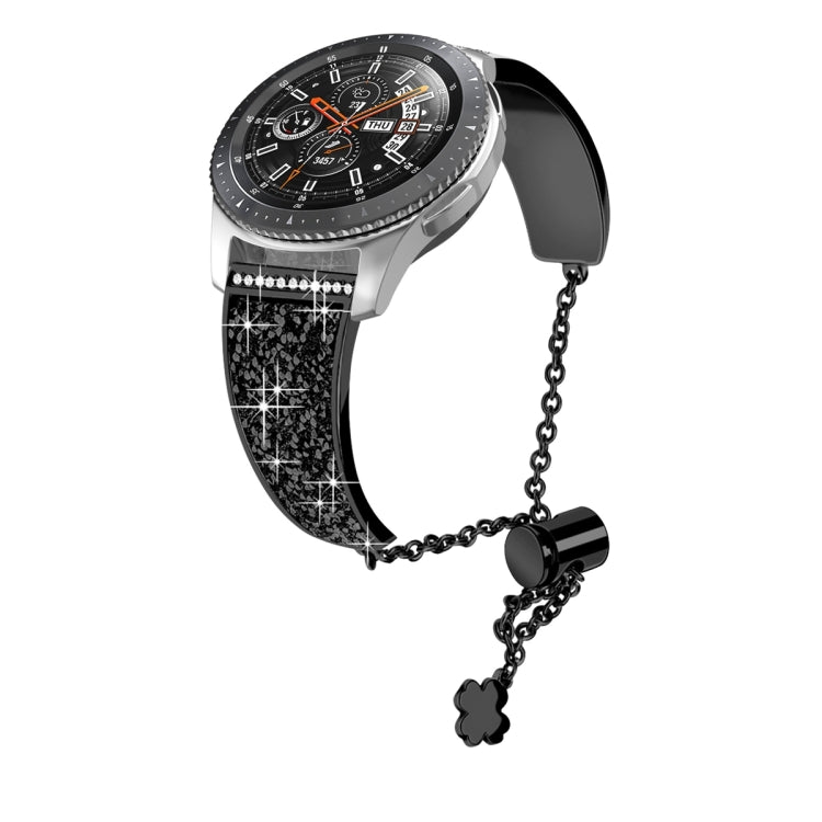 For Garmin Venu 2 / Forerunner 265 / 255 22mm Diamond Chain Mental Watch Band(Black) -  by PMC TechLife | Online Shopping South Africa | PMC TechLife