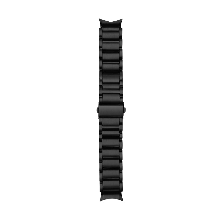 For Samsung Galaxy Watch5 / Watch5 Pro / Watch4 / Watch4 Classic Universal Titanium Alloy Three Plants Flat Buckle Watch Band(Black) - Smart Wear by PMC TechLife | Online Shopping South Africa | PMC TechLife
