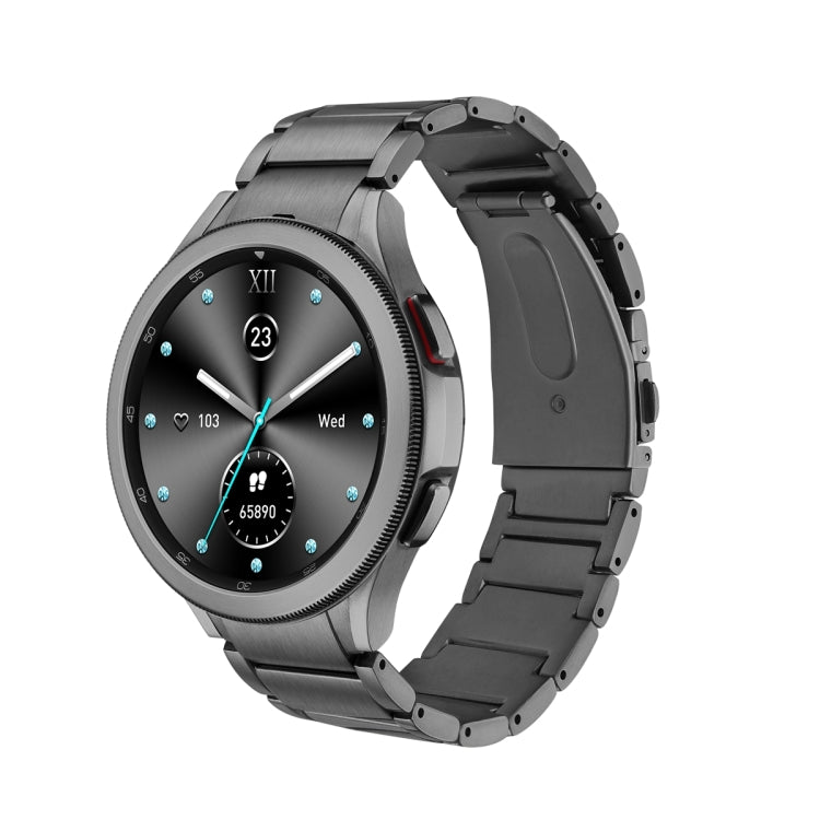For Samsung Galaxy Watch5 / Watch5 Pro / Watch4 / Watch4 Classic Universal Titanium Alloy Three Plants Flat Buckle Watch Band(Grey) - Smart Wear by PMC TechLife | Online Shopping South Africa | PMC TechLife