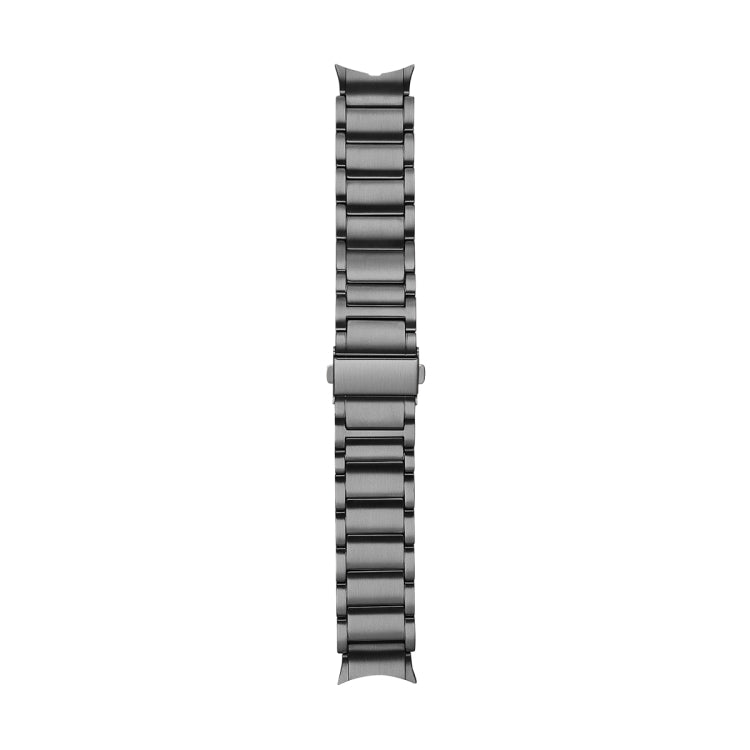 For Samsung Galaxy Watch5 / Watch5 Pro / Watch4 / Watch4 Classic Universal Titanium Alloy Three Plants Flat Buckle Watch Band(Grey) - Smart Wear by PMC TechLife | Online Shopping South Africa | PMC TechLife