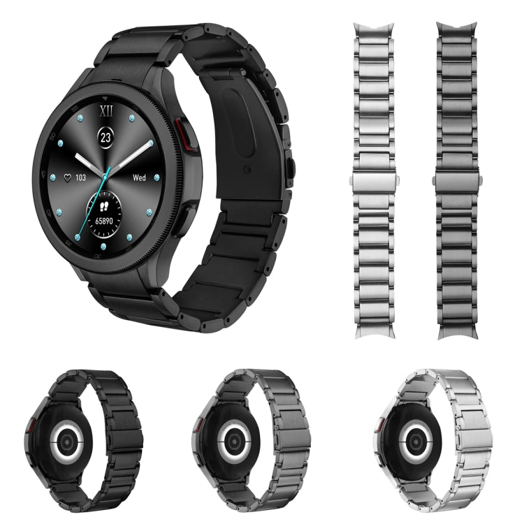 For Samsung Galaxy Watch5 / Watch5 Pro / Watch4 / Watch4 Classic Universal Titanium Alloy Three Plants Flat Buckle Watch Band(Silver) -  by PMC TechLife | Online Shopping South Africa | PMC TechLife