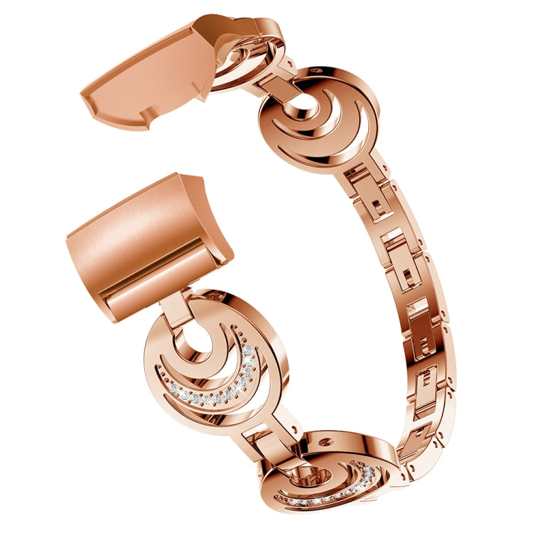 For Fitbit Charge 5 Sun Moon Star Diamond Metal Watch Band(Rose Gold) -  by PMC TechLife | Online Shopping South Africa | PMC TechLife