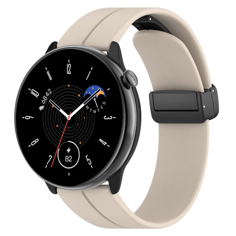 For Amazfit GTR Mini Magnetic Fold Clasp Black Buckle Silicone Watch Band(Starlight Color) -  by PMC TechLife | Online Shopping South Africa | PMC TechLife