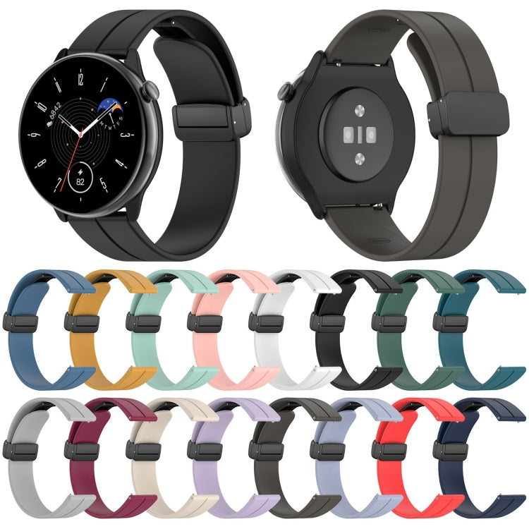 For Amazfit GTR Mini Magnetic Fold Clasp Black Buckle Silicone Watch Band(Midnight Blue) -  by PMC TechLife | Online Shopping South Africa | PMC TechLife