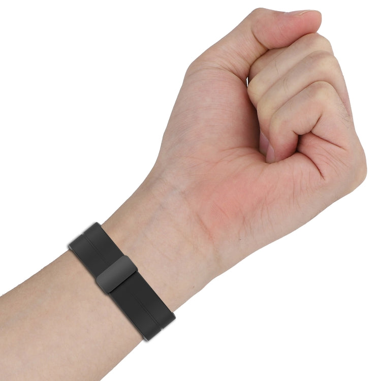 For Amazfit GTR Mini Magnetic Fold Clasp Black Buckle Silicone Watch Band(Midnight Blue) -  by PMC TechLife | Online Shopping South Africa | PMC TechLife