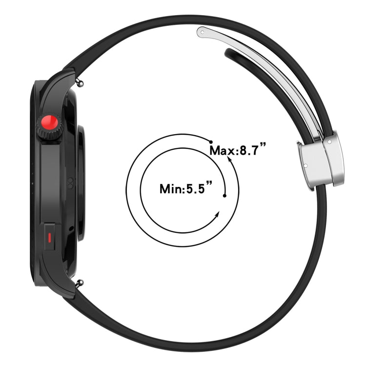 For Amazfit GTR 4 Magnetic Fold Clasp Silver Buckle Silicone Watch Band(Starlight Color) - Smart Wear by PMC TechLife | Online Shopping South Africa | PMC TechLife