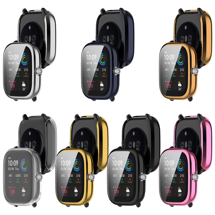 For Amazfit GTS4 Mini Full Coverage TPU Electroplating Watch Protective Case(Transparent) -  by PMC TechLife | Online Shopping South Africa | PMC TechLife