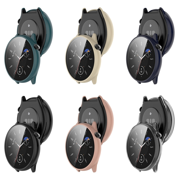 For Amazfit GTR Mini PC + Tempered Film Integrated Watch Protective Case(Transparent) -  by PMC TechLife | Online Shopping South Africa | PMC TechLife