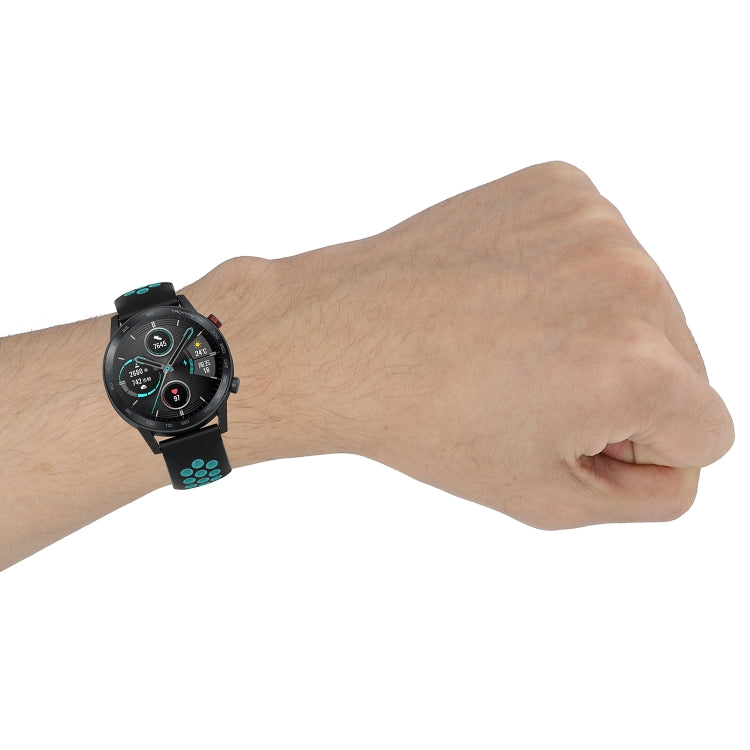 For Honor Watch GS 3i 22mm Sports Two-tone Silicone Watch Band(Midnight Blue Grey) - Smart Wear by PMC TechLife | Online Shopping South Africa | PMC TechLife