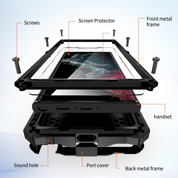For Samsung Galaxy S22 Ultra 5G R-JUST RJ-56 3rd Gen Life Waterproof Dustproof Shockproof Phone Case(Black) - Galaxy S22 Ultra 5G Cases by R-JUST | Online Shopping South Africa | PMC TechLife | Buy Now Pay Later Mobicred