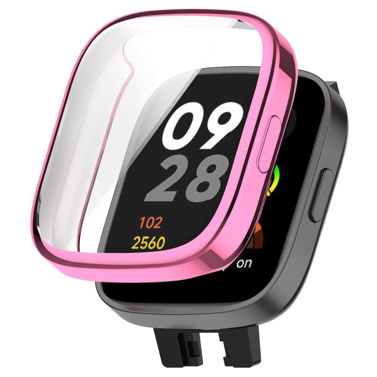For Redmi Watch 3 Full Coverage TPU Electroplating Watch Protective Case(Pink) - Smart Wear by PMC TechLife | Online Shopping South Africa | PMC TechLife