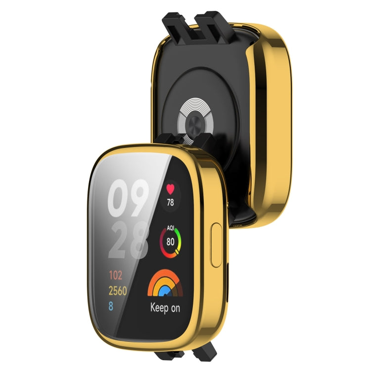 For Redmi Watch 3 Full Coverage TPU Electroplating Watch Protective Case(Gold) - Smart Wear by PMC Jewellery | Online Shopping South Africa | PMC Jewellery
