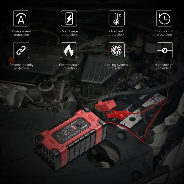 FOXSUR 12V / 24V / 10A Car / Motorcycle Battery Smart Repair Lead-acid Battery Charger, Plug Type:AU Plug - Battery Charger by FOXSUR | Online Shopping South Africa | PMC TechLife | Buy Now Pay Later Mobicred