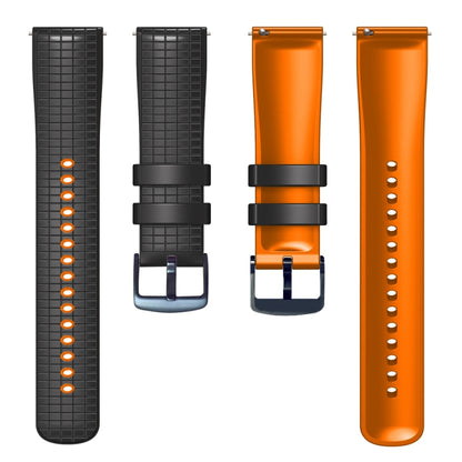 20mm Universal Mesh Two-Tone Silicone Watch Band(Black Orange) - Smart Wear by PMC Jewellery | Online Shopping South Africa | PMC Jewellery