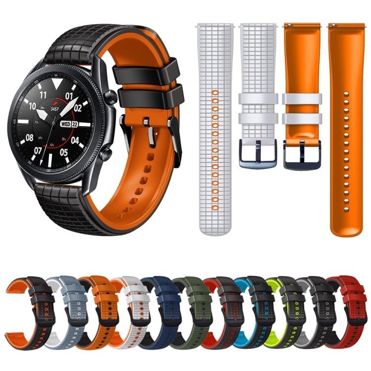 22mm Universal Mesh Two-Tone Silicone Watch Band(Dark Blue Black) - Smart Wear by PMC TechLife | Online Shopping South Africa | PMC TechLife