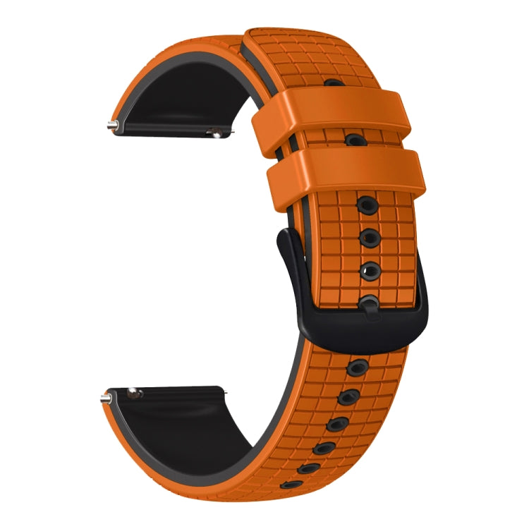 22mm Universal Mesh Two-Tone Silicone Watch Band(Orange Black) - Smart Wear by PMC Jewellery | Online Shopping South Africa | PMC Jewellery