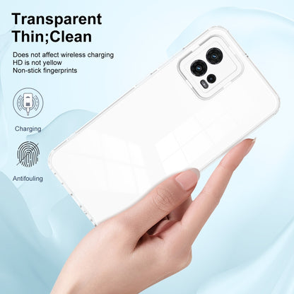 For Motorola Moto G72 5G 3 in 1 Clear TPU Color PC Frame Phone Case(White) - Motorola Cases by PMC Jewellery | Online Shopping South Africa | PMC Jewellery