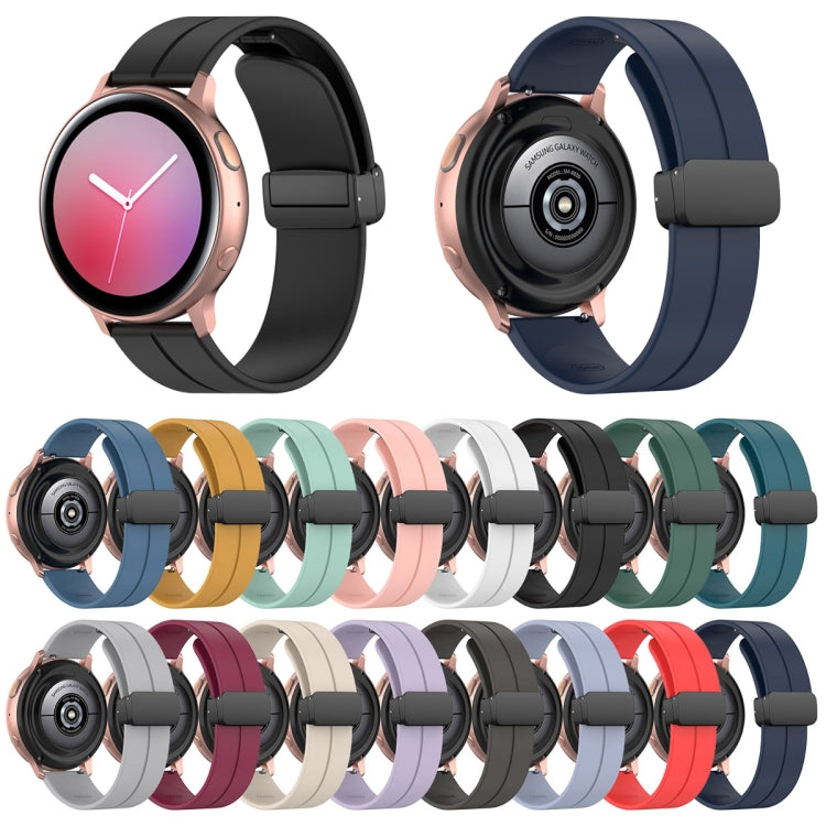 22mm Universal Flat Head Groove Folding Black Buckle Silicone Watch Band(Light Pink) - Smart Wear by PMC TechLife | Online Shopping South Africa | PMC TechLife