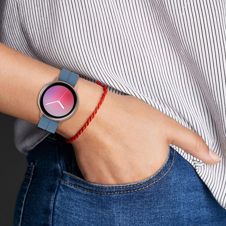 22mm Universal Flat Head Groove Folding Black Buckle Silicone Watch Band(Light Pink) - Smart Wear by PMC TechLife | Online Shopping South Africa | PMC TechLife
