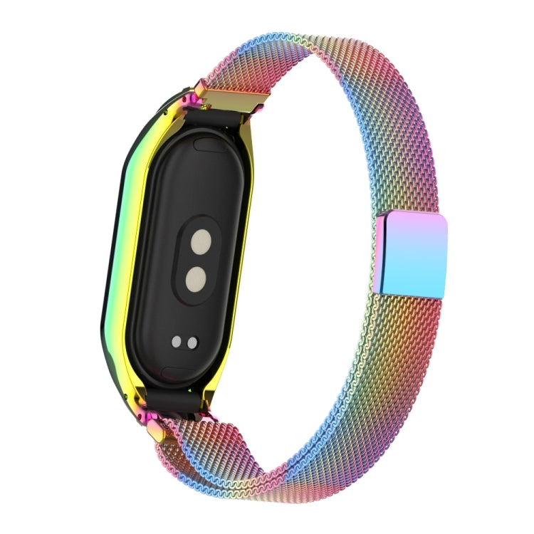 For Xiaomi Mi Band 8 Integrated Metal Case + Milanese Magnetic Watch Band(Colorful) - Smart Wear by PMC TechLife | Online Shopping South Africa | PMC TechLife