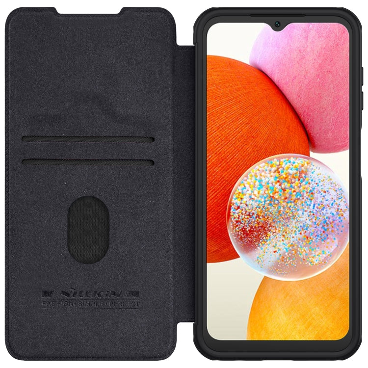 For Samsung Galaxy A14 4G NILLKIN QIN Series Pro Sliding Camera Cover Design Leather Phone Case(Black) - Galaxy Phone Cases by NILLKIN | Online Shopping South Africa | PMC Jewellery