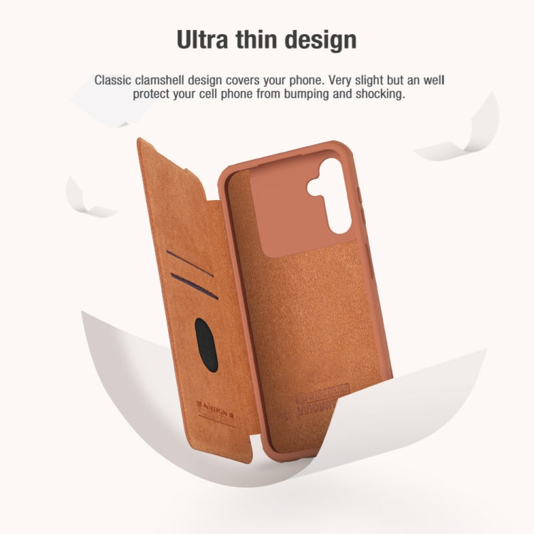 For Samsung Galaxy A14 4G NILLKIN QIN Series Pro Sliding Camera Cover Design Leather Phone Case(Red) - Galaxy Phone Cases by NILLKIN | Online Shopping South Africa | PMC TechLife