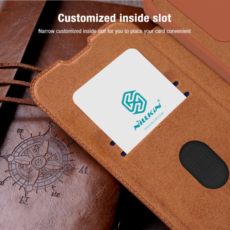 For Samsung Galaxy A14 4G NILLKIN QIN Series Pro Sliding Camera Cover Design Leather Phone Case(Red) - Galaxy Phone Cases by NILLKIN | Online Shopping South Africa | PMC TechLife