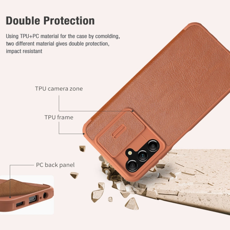 For Samsung Galaxy A14 4G NILLKIN QIN Series Pro Sliding Camera Cover Design Leather Phone Case(Black) - Galaxy Phone Cases by NILLKIN | Online Shopping South Africa | PMC TechLife | Buy Now Pay Later Mobicred