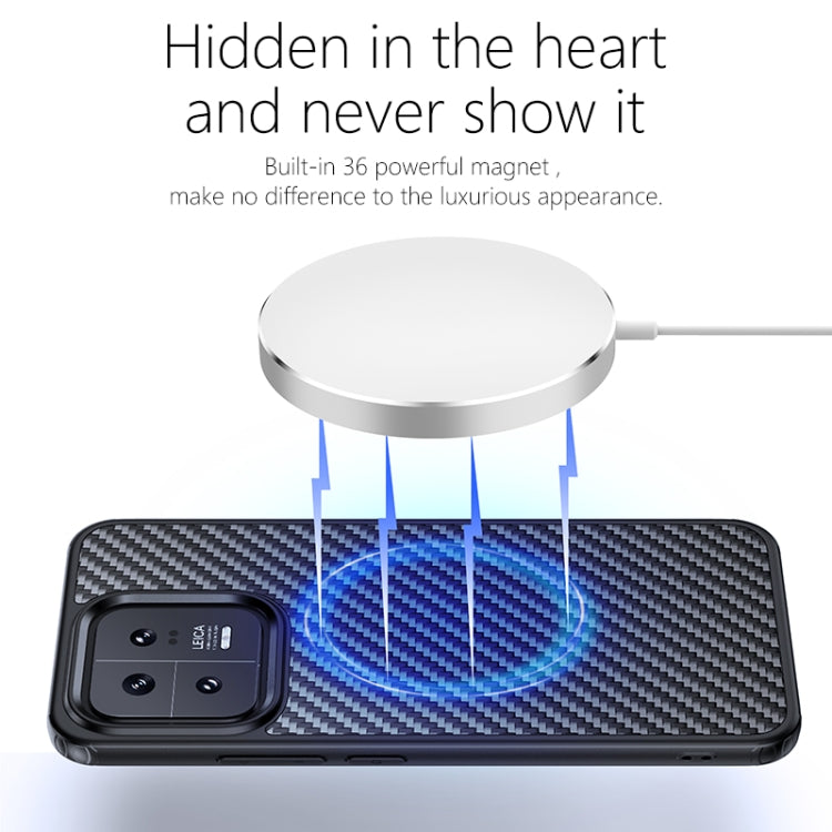 For Xiaomi 13 wlons Magsafe Carbon Fiber Kevlar TPU Phone Case(Black) - Xiaomi Cases by wlons | Online Shopping South Africa | PMC TechLife | Buy Now Pay Later Mobicred