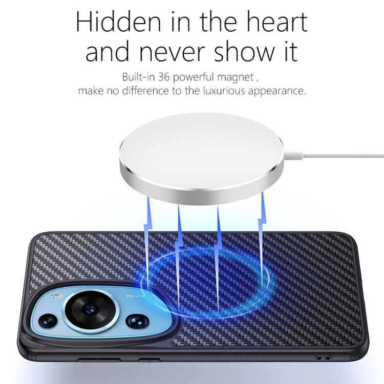 For Huawei P60 Art wlons Magsafe Carbon Fiber Kevlar TPU Phone Case(Black) - Huawei Cases by wlons | Online Shopping South Africa | PMC TechLife | Buy Now Pay Later Mobicred