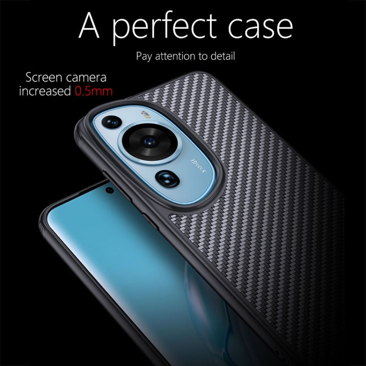 For Huawei P60 Art wlons Magsafe Carbon Fiber Kevlar TPU Phone Case(Black) - Huawei Cases by wlons | Online Shopping South Africa | PMC TechLife | Buy Now Pay Later Mobicred