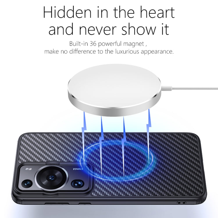 For Huawei P60 Pro wlons Magsafe Carbon Fiber Kevlar TPU Phone Case(Black) - Huawei Cases by wlons | Online Shopping South Africa | PMC TechLife | Buy Now Pay Later Mobicred