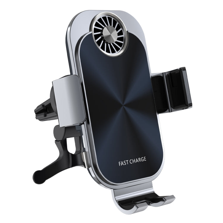 For Samsung Galaxy Z Flip4 / 3 C36 Fan Cooling Dual Coil Car Phone Holder Wireless Charger - Wireless Charger Holders by PMC TechLife | Online Shopping South Africa | PMC TechLife
