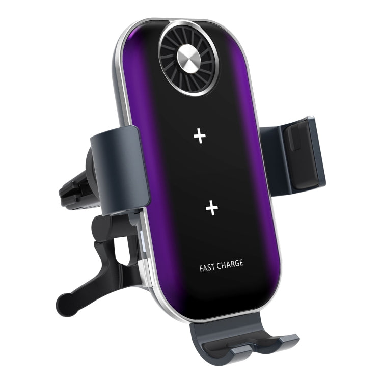 For Samsung Galaxy Z Flip4 / 3 C37 Fan Cooling Dual Coil Car Phone Holder Wireless Charger - Wireless Charger Holders by PMC TechLife | Online Shopping South Africa | PMC TechLife