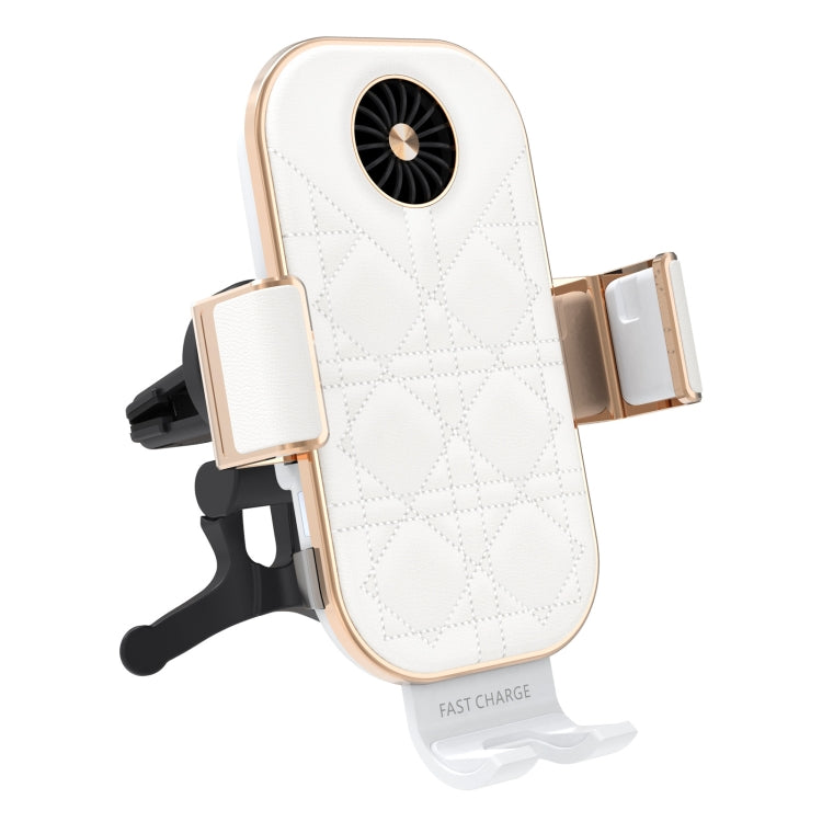 For Samsung Galaxy Z Flip4 / 3 C38 Fan Cooling Dual Coil Car Phone Holder Wireless Charger - Wireless Charger Holders by PMC TechLife | Online Shopping South Africa | PMC TechLife
