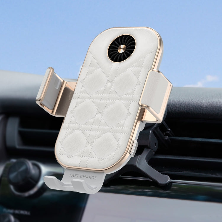 For Samsung Galaxy Z Flip4 / 3 C38 Fan Cooling Dual Coil Car Phone Holder Wireless Charger - Wireless Charger Holders by PMC TechLife | Online Shopping South Africa | PMC TechLife