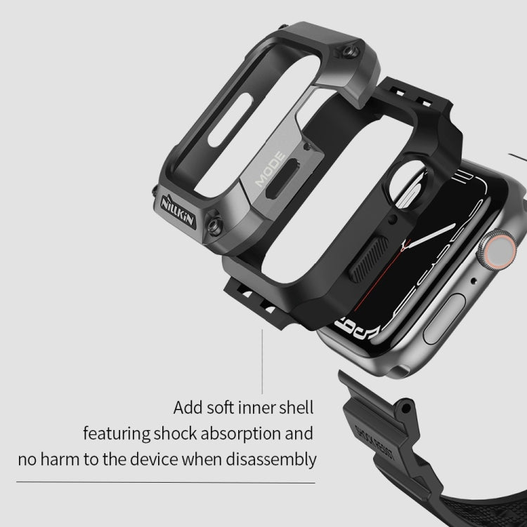 NILLKIN Ruidong Series Alloy + TPU Integrated Watch Band For Apple Watch Series 8&7 45mm(Black) - Watch Bands by NILLKIN | Online Shopping South Africa | PMC Jewellery | Buy Now Pay Later Mobicred